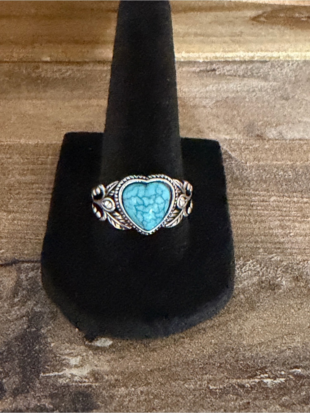 Turquoise Heart Silver Ring - Women's Jewelry
